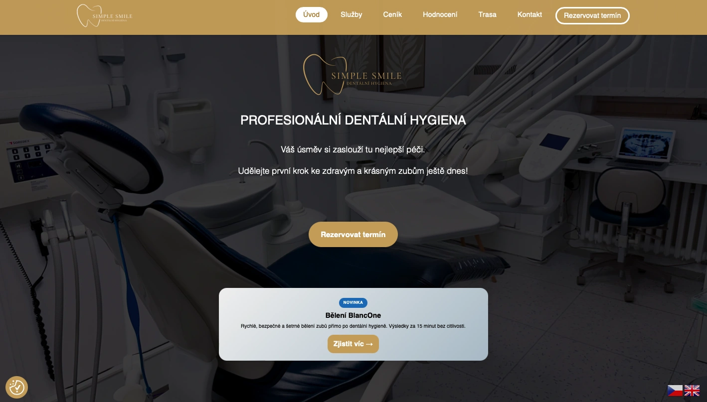 Náhled webu DH Simple Smile – dentální hygiena Praha 2