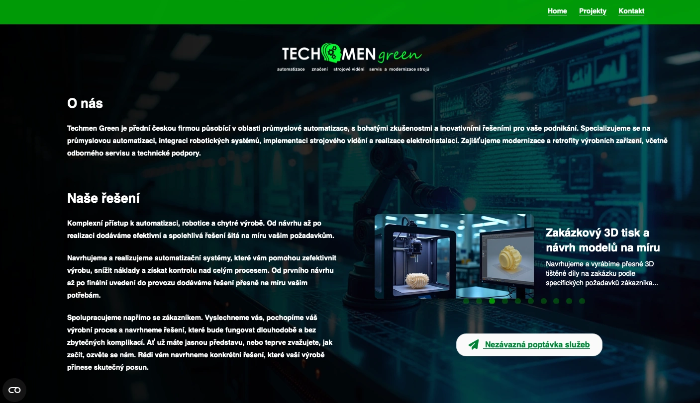 Náhled konceptu Techmen Green – průmyslová automatizace